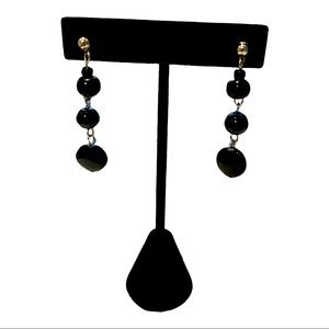 Beautiful Black Circle Dangle Earrings